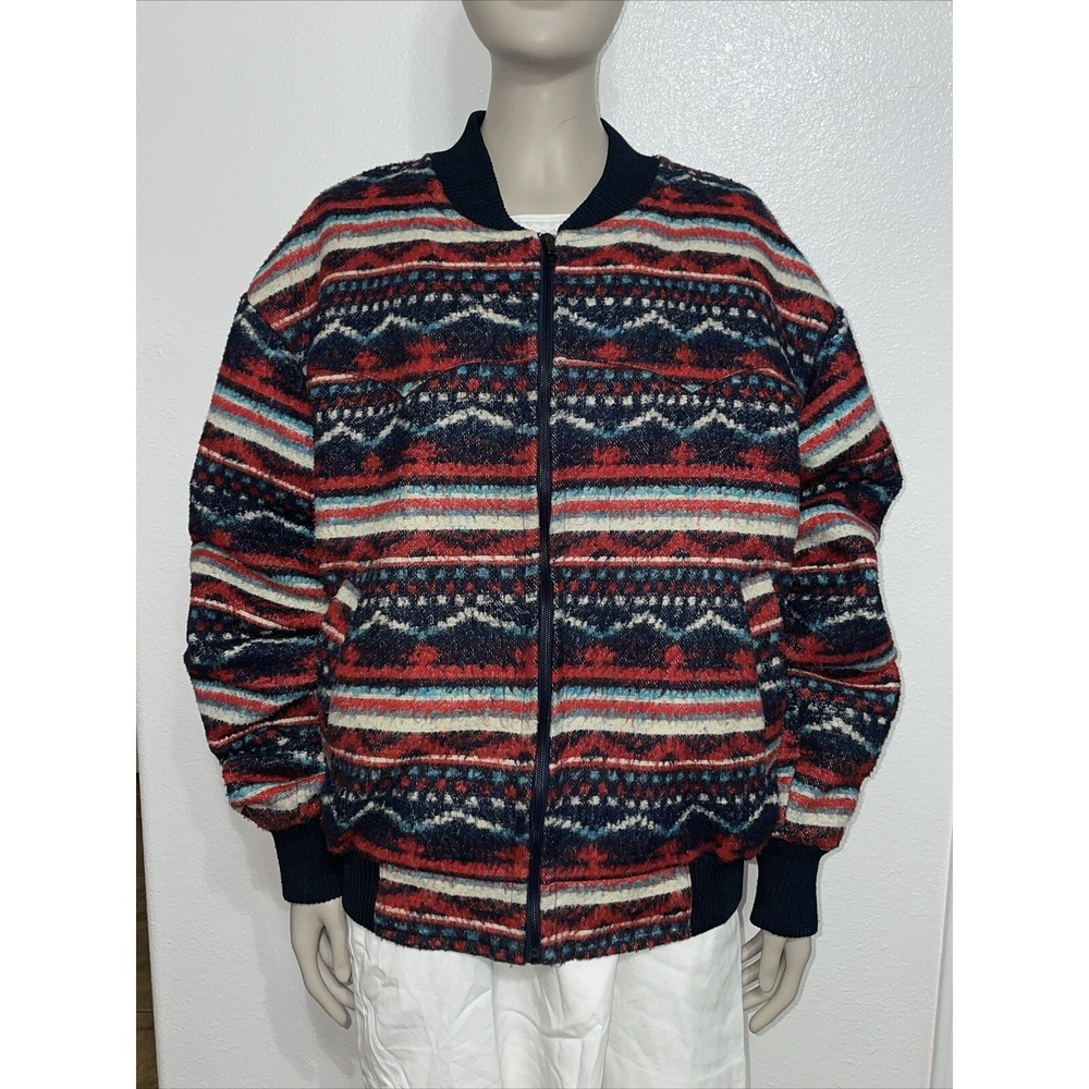 Vtg Tex Tan High Grade Western Wear Aztec Southwestern Bomber Chore Jacket XLRG